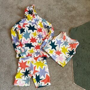 Hanna Andersson Athletic Vibrant Star Pattern Outfit Size 6/7 and 8